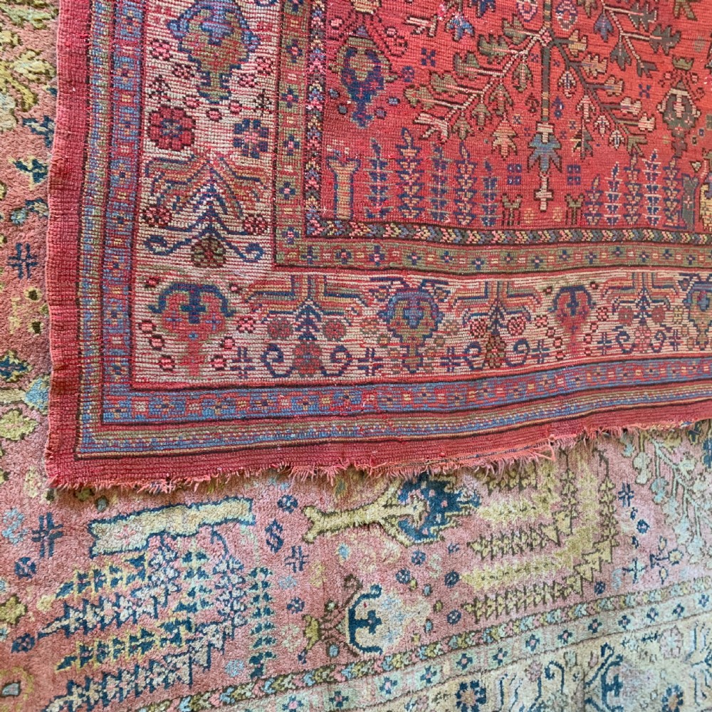 Large Antique Ushak Willow Tree Carpet View VIII