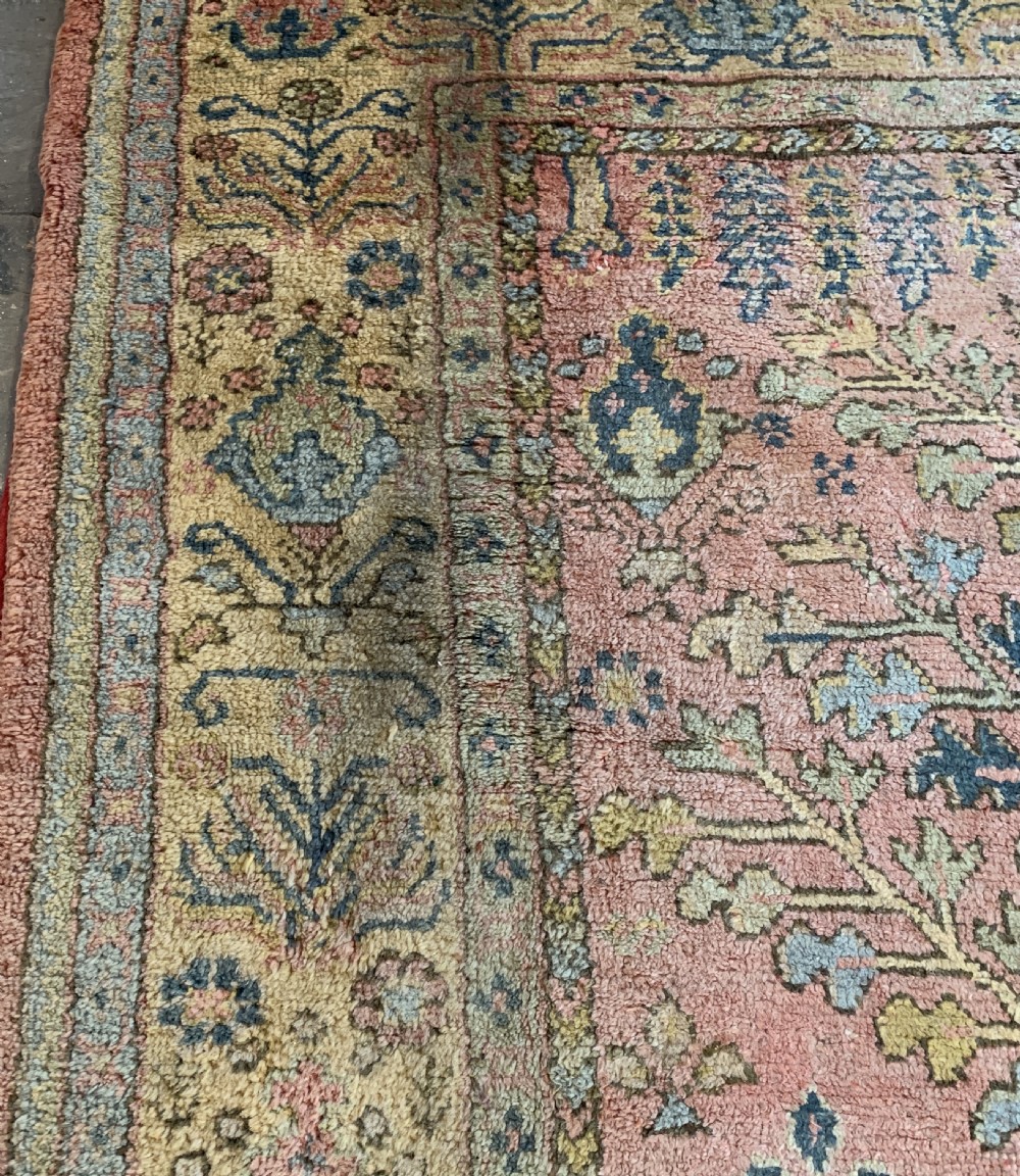 Large Antique Ushak Willow Tree Carpet View XII