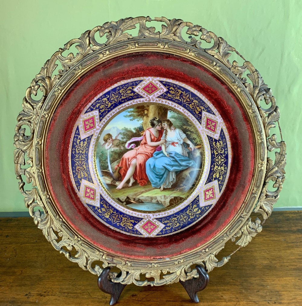 Vienna porcelain cabinet plate depicting Jupiter & Calisto signed F. Geller