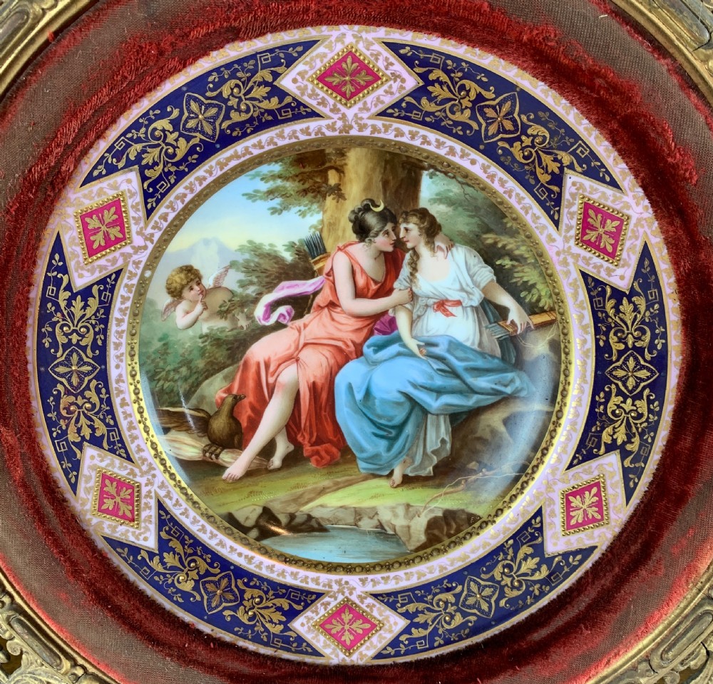 Vienna porcelain cabinet plate depicting Jupiter & Calisto signed F. Geller View II