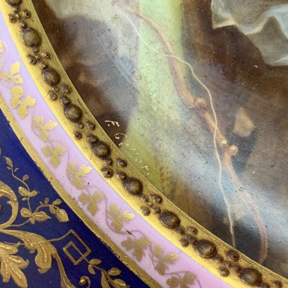 Vienna porcelain cabinet plate depicting Jupiter & Calisto signed F. Geller View III