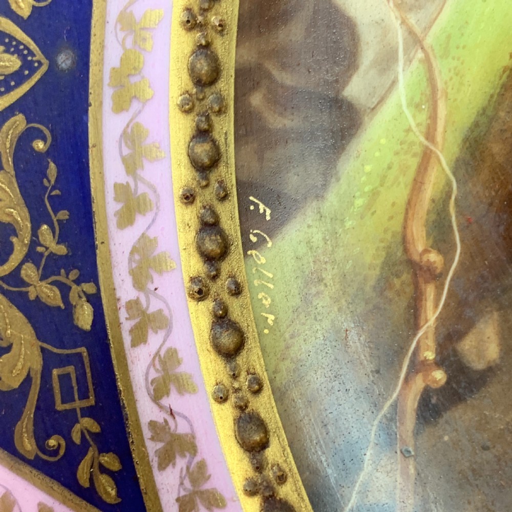Vienna porcelain cabinet plate depicting Jupiter & Calisto signed F. Geller View IV