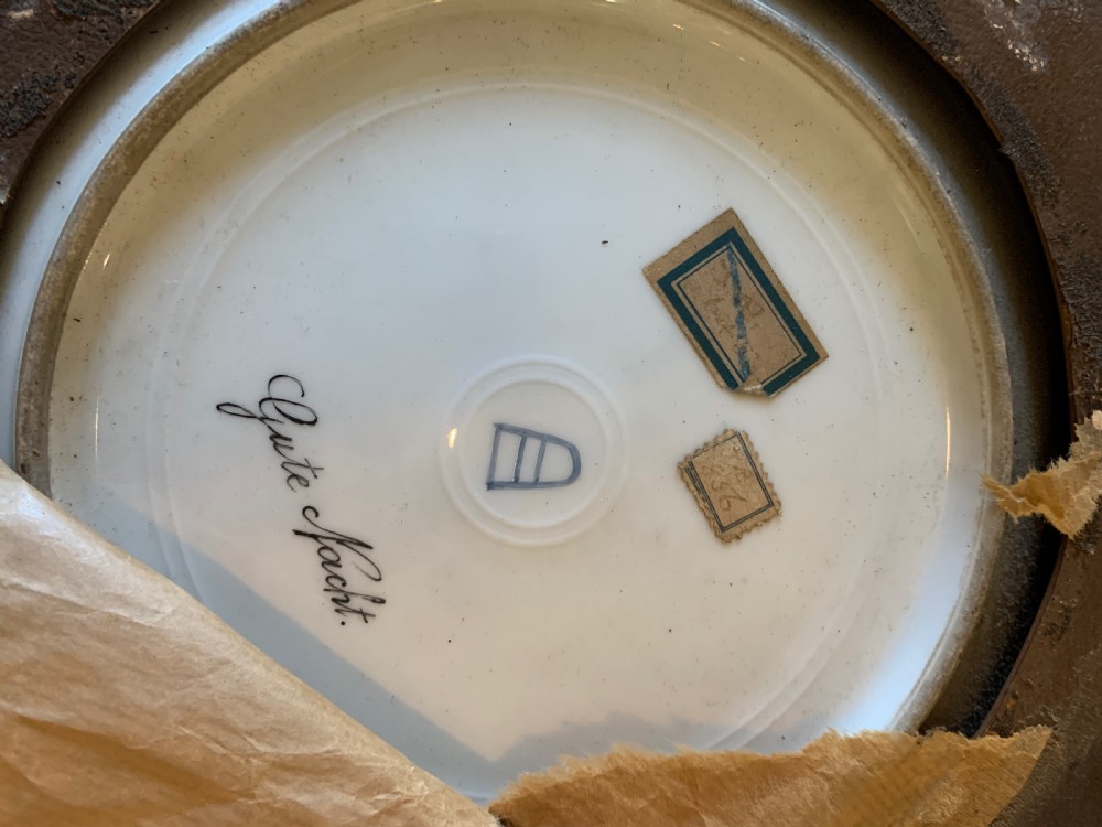 Vienna hand painted porcelain cabinet plate titled Gute Nacht View IV