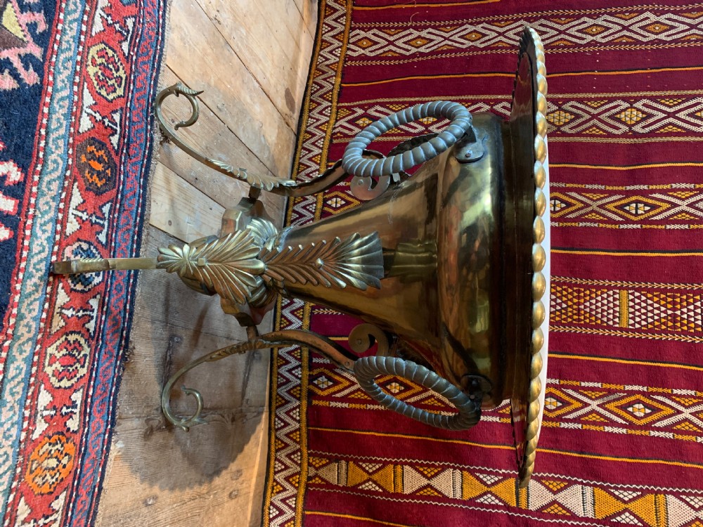 Antique Turkish brass brazier side table View III