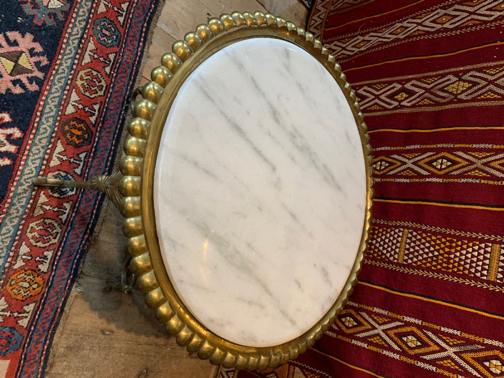 Antique Turkish brass brazier side table View V