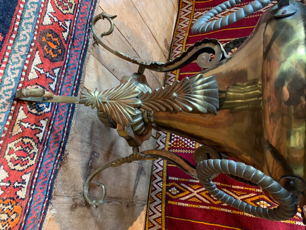 Antique Turkish brass brazier side table View VI