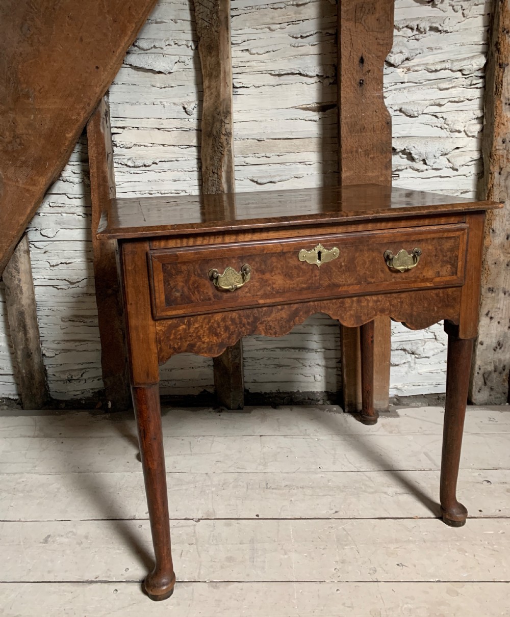 Georgian Burr Walnut Lowboy Side Table circa 1740