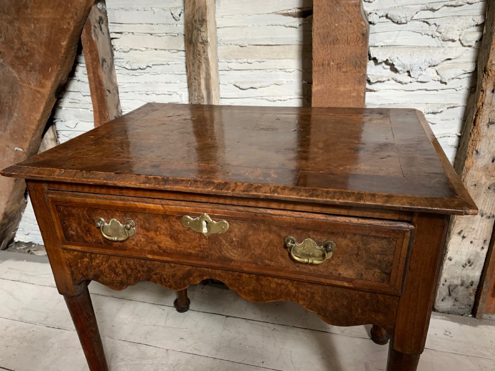 Georgian Burr Walnut Lowboy Side Table circa 1740 View V