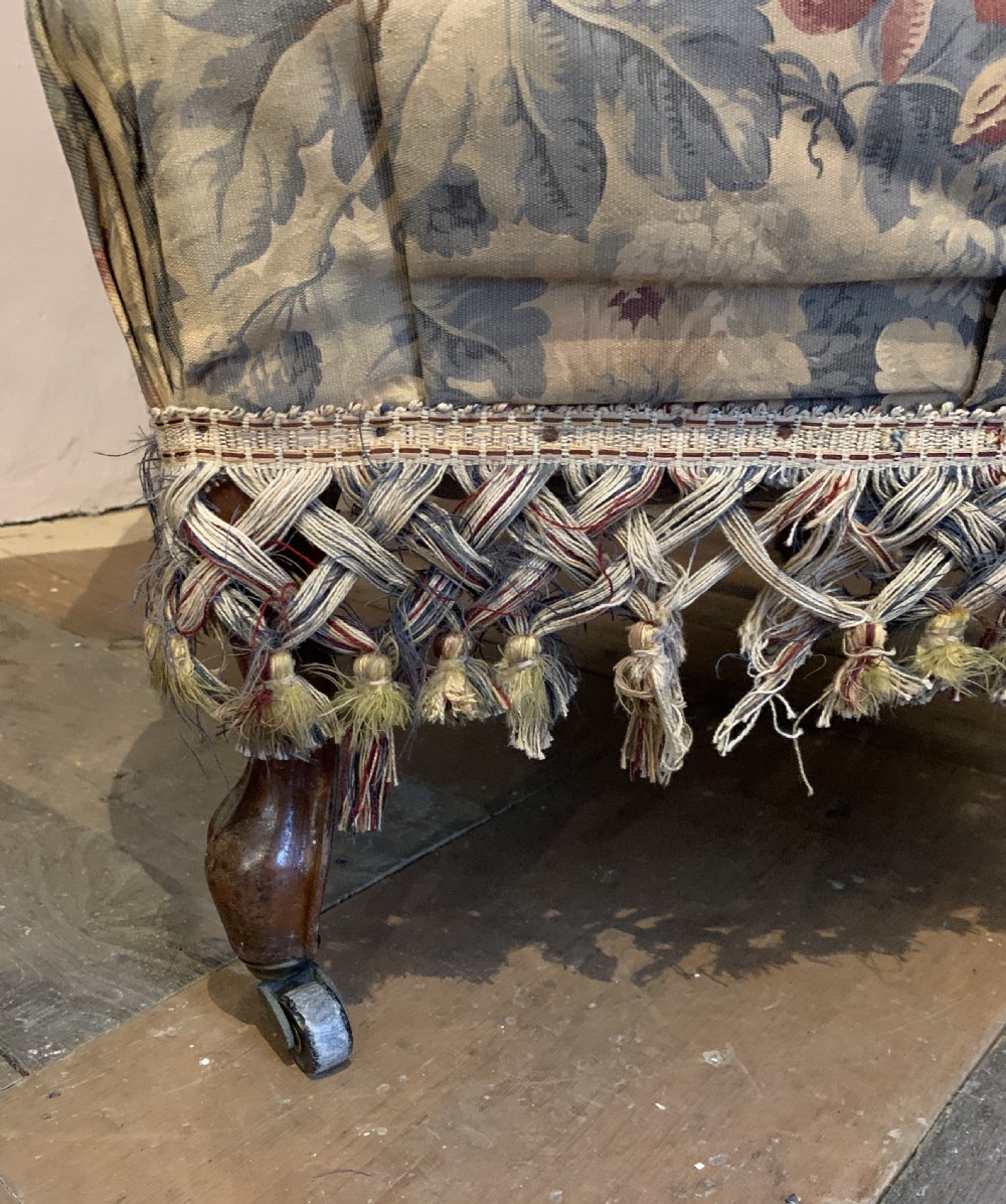 Victorian Country House button upholstered chintz armchair View V