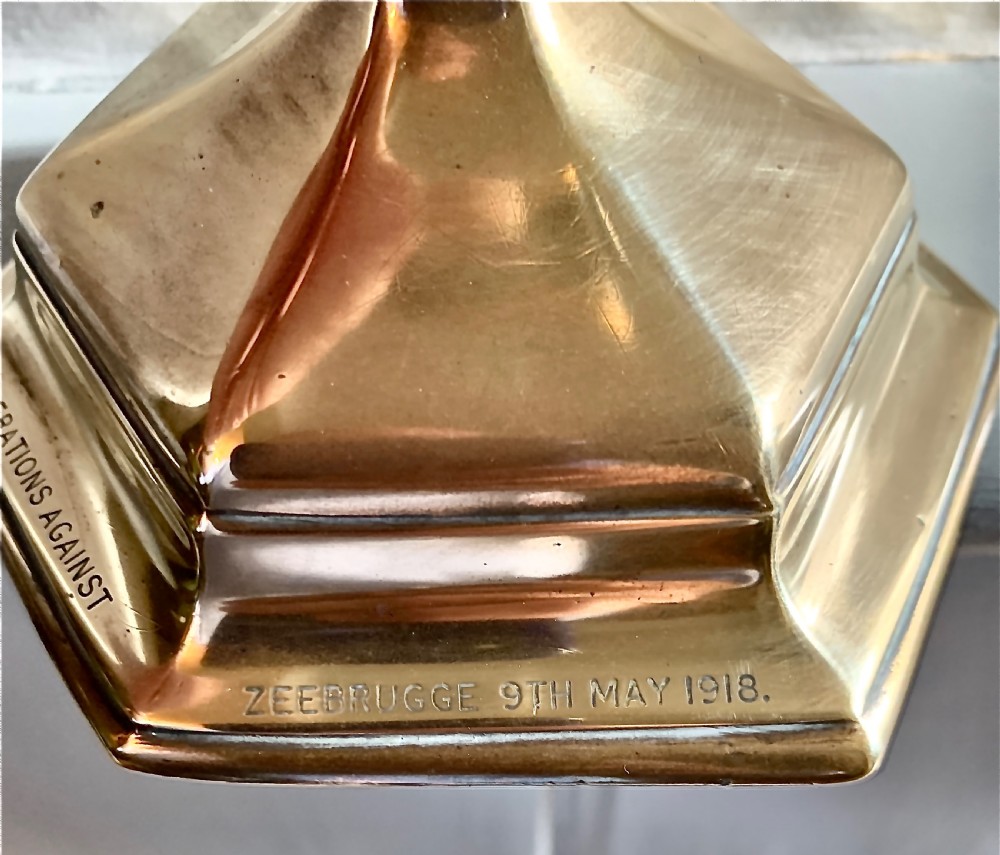 Bronze candlestick made from the propellers of HMS Vindictive 1918 WWI View III