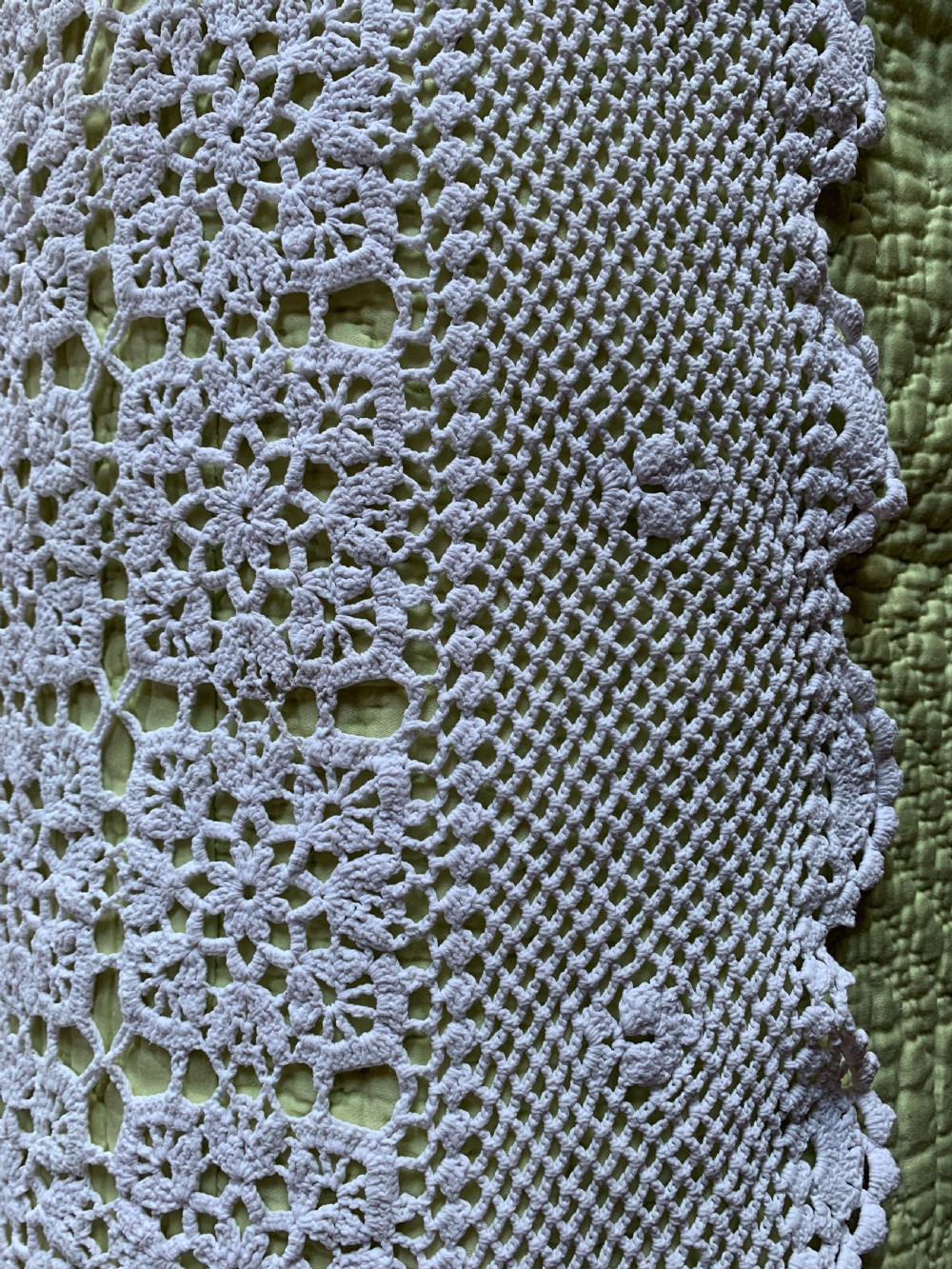 Vintage French white crochet double bed cover View IV