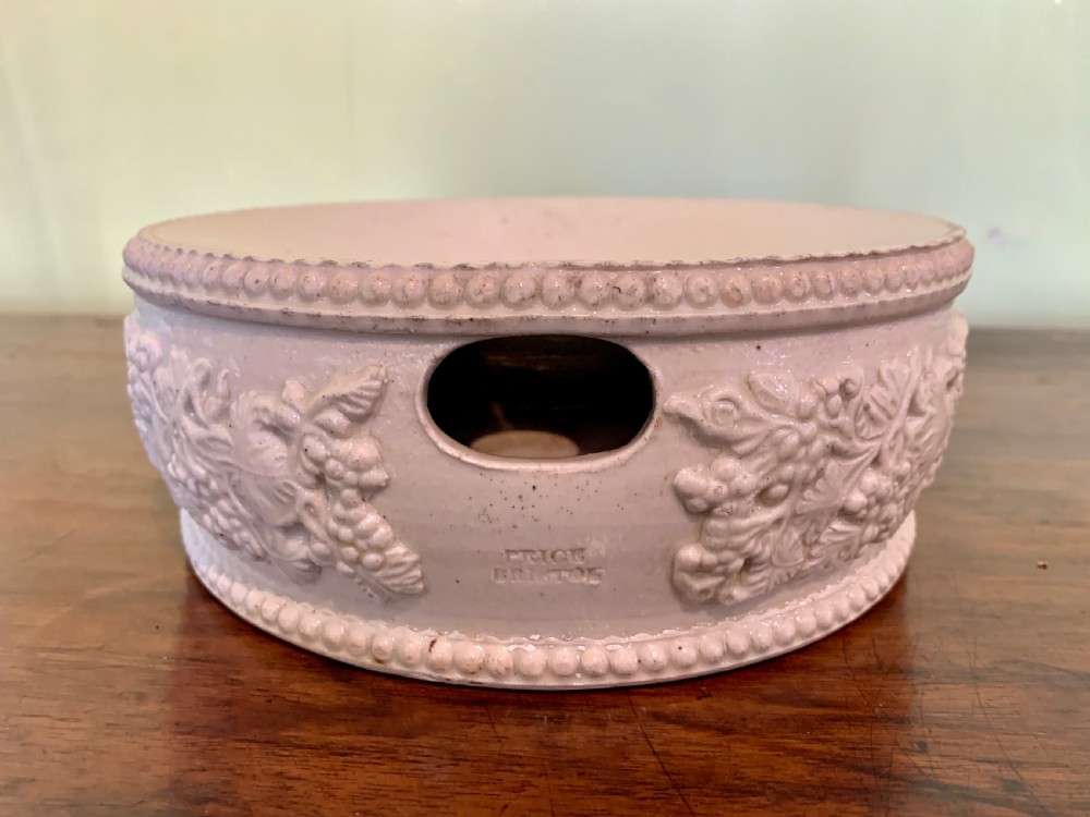 Rare Antique saltglaze stoneware spittoon by Price of Bristol View III