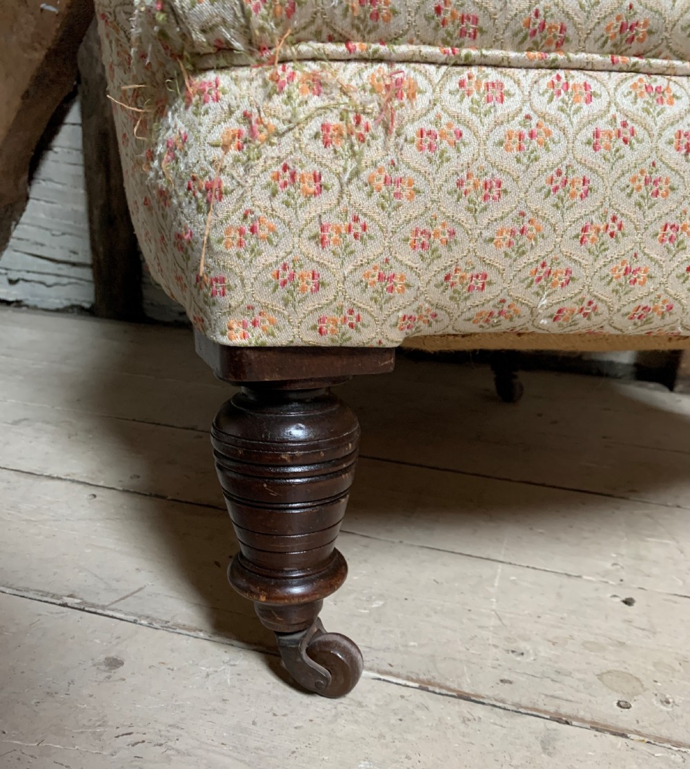 Antique button back armchair of good proportions View IV