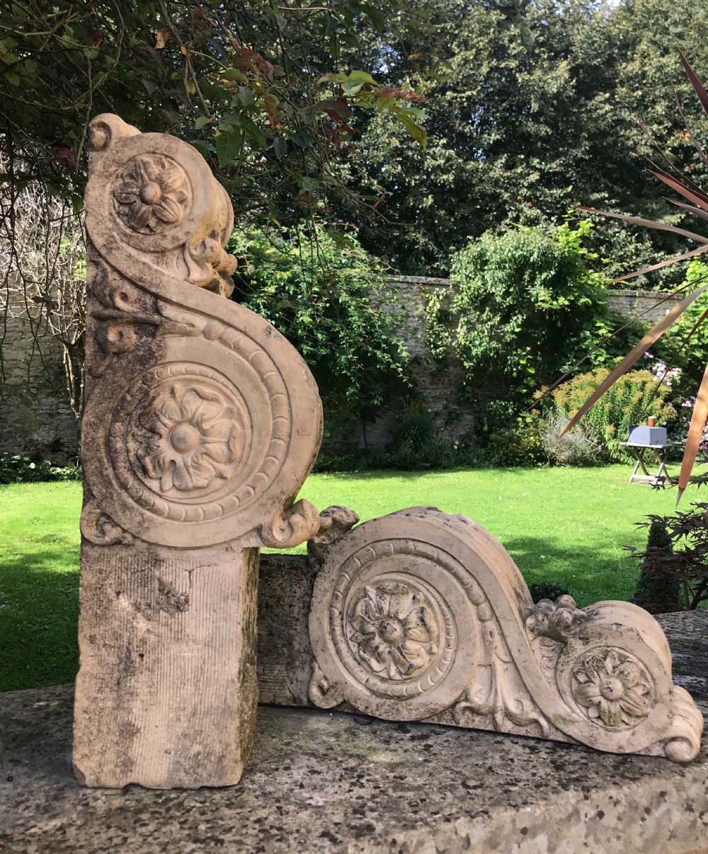 Pair of Antique Stoneware Architectural Corbels View II