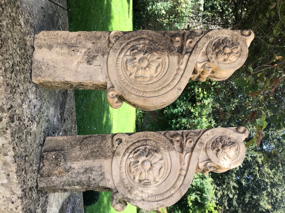 Pair of Antique Stoneware Architectural Corbels View III