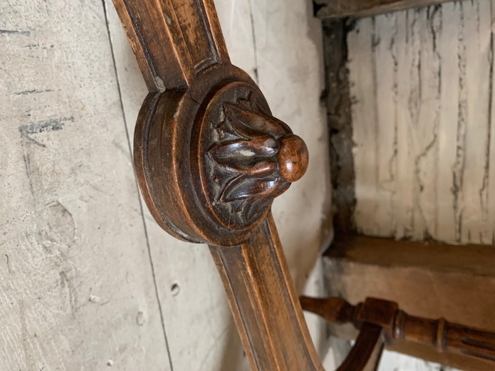 French Louis XVI style window seat stool with cane seat View VII