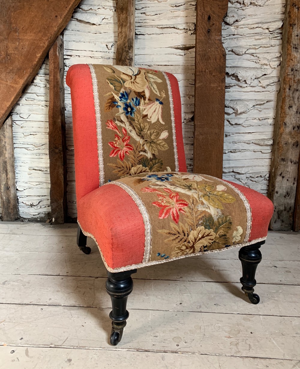 Victorian tapestry upholstered occasional chair