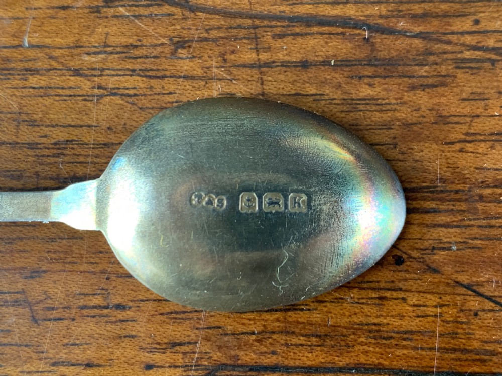 Antique Art Nouveau silver & enamel teaspoons  View IV