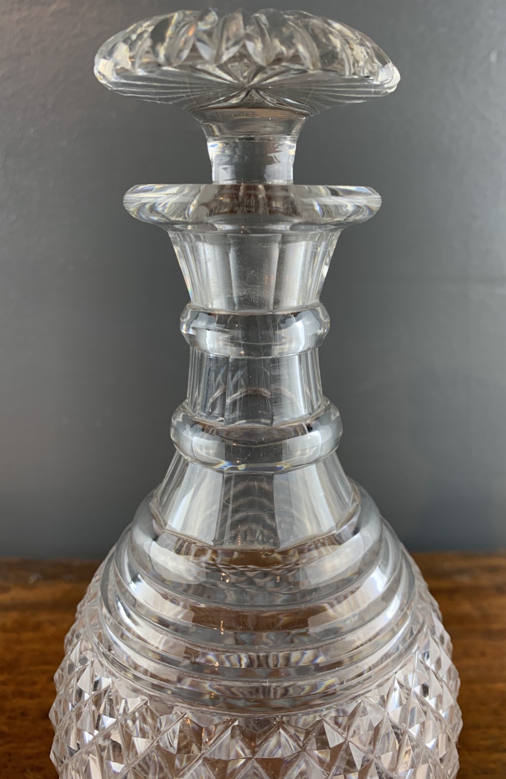 Georgian strawberry cut decanter and stopper View IV