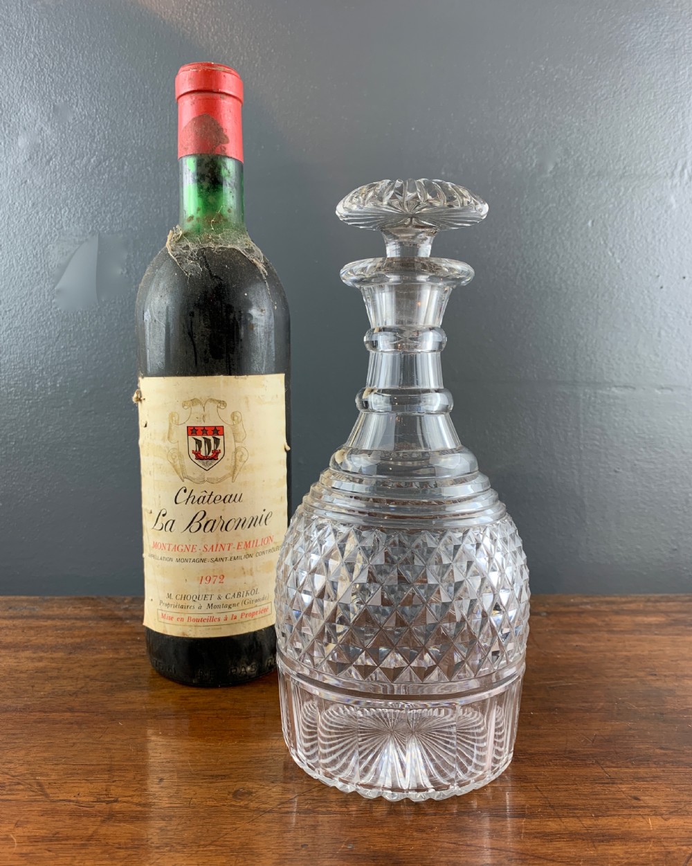 Georgian strawberry cut decanter and stopper View VI