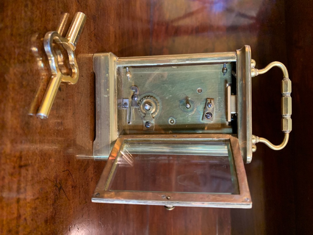 Antique French brass carriage clock by Marcks & Co Ltd Bombay & Poona View V