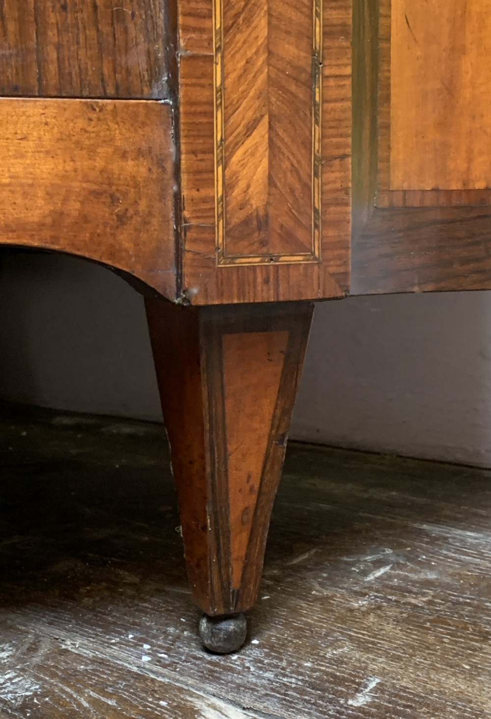 Antique Dutch marquetry inlaid corner cupboard circa 1830 View II