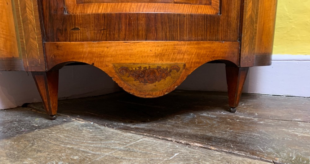 Antique Dutch marquetry inlaid corner cupboard circa 1830 View III