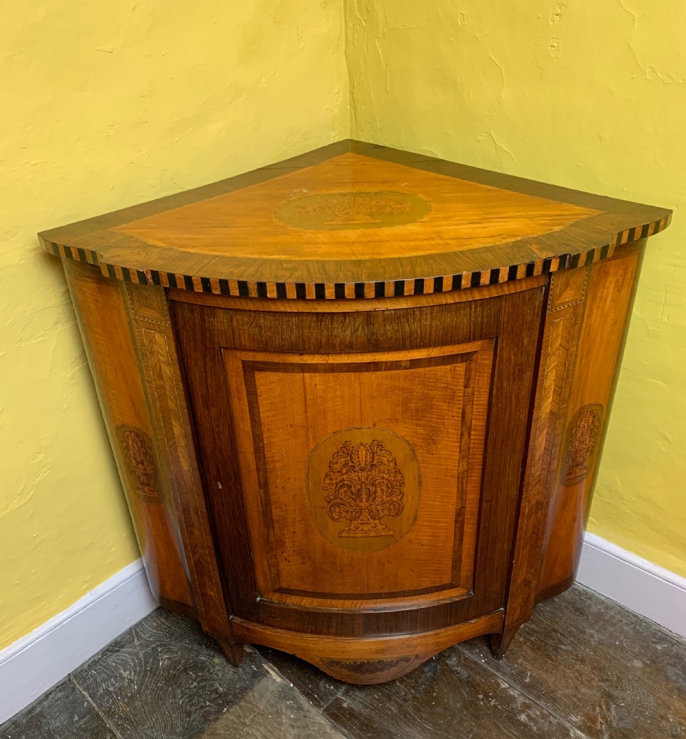 Antique Dutch marquetry inlaid corner cupboard circa 1830 View VIII