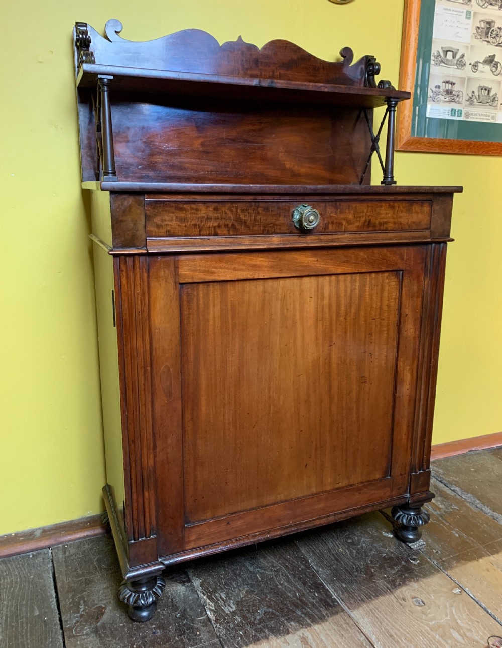 Regency mahogany chiffonier side cabinet View II