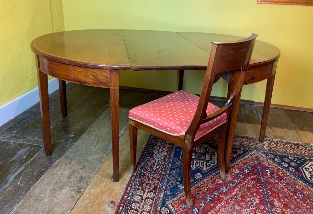 Pair of Georgian mahogany D shape console tables View III