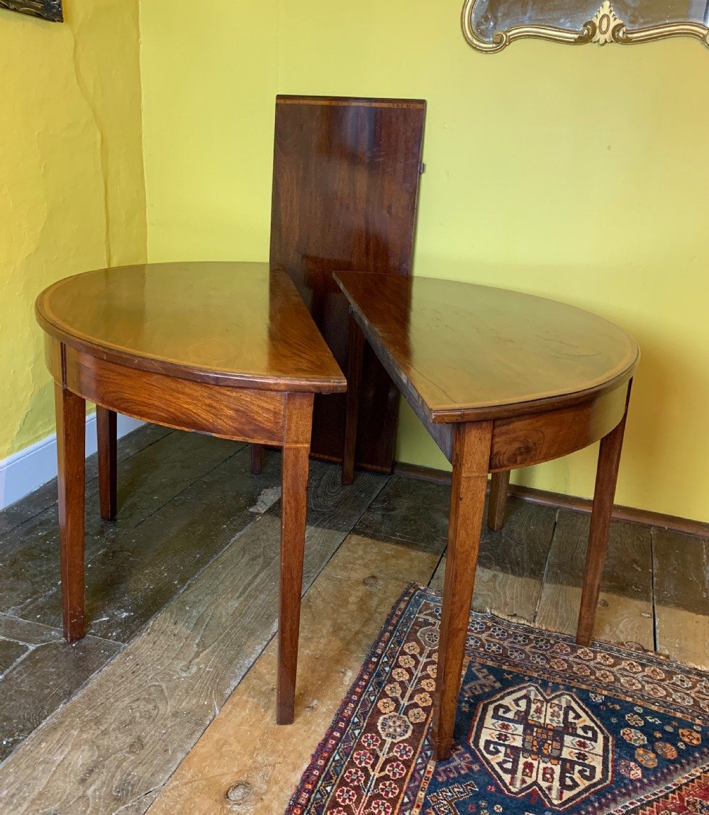 Pair of Georgian mahogany D shape console tables View IV