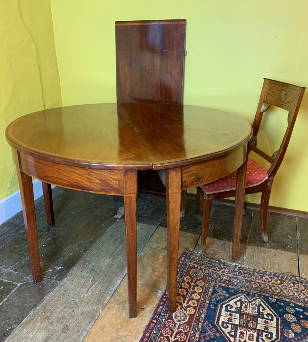 Pair of Georgian mahogany D shape console tables View VI