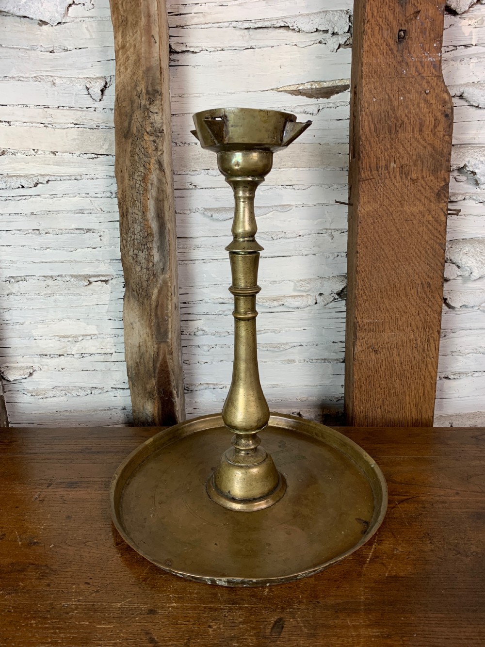 Antique 19th century Indian brass temple lamp
