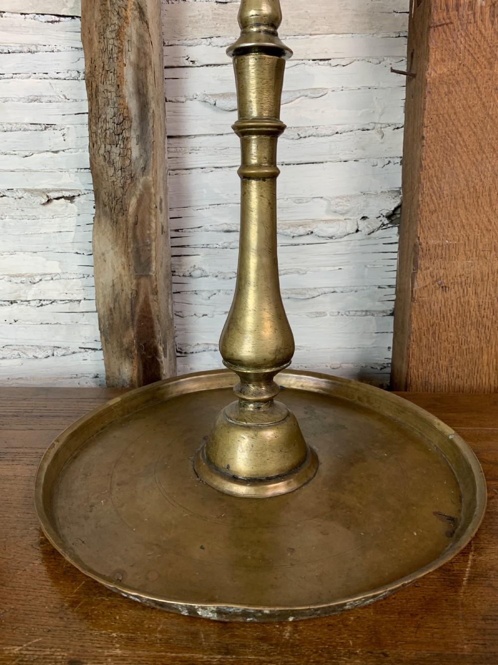 Antique 19th century Indian brass temple lamp View II