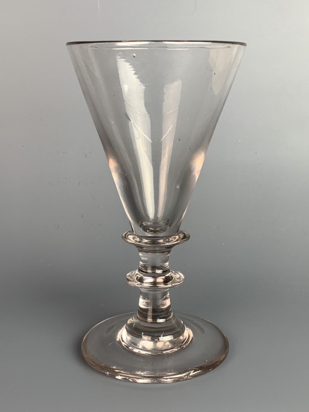 Huge Georgian baluster stem wine glass circa 1760