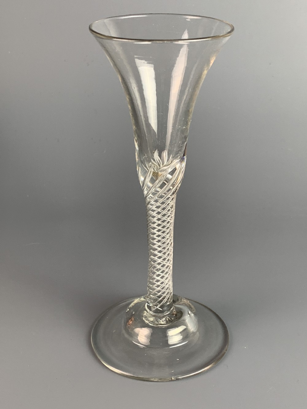 Georgian multi spiral air-twist wine glass circa 1760