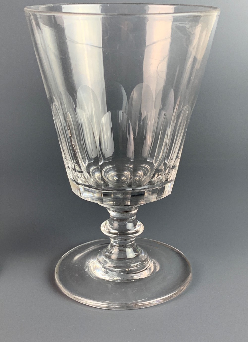 A pair of Regency cut glass rummers wine glasses View II