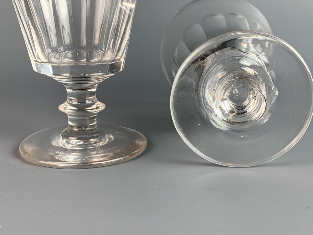 A pair of Regency cut glass rummers wine glasses View V