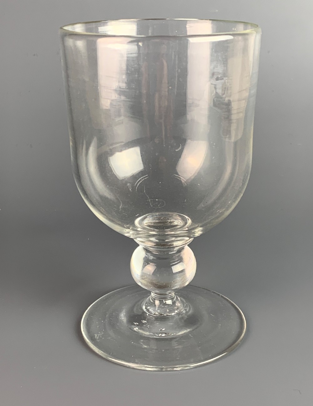 An early Victorian glass rummer wine glass engraved Bristol