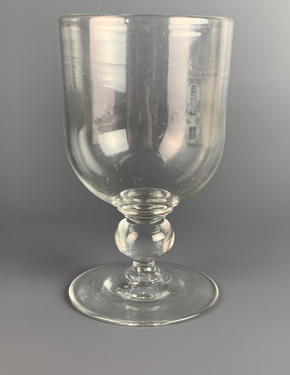 An early Victorian glass rummer wine glass engraved Bristol View II