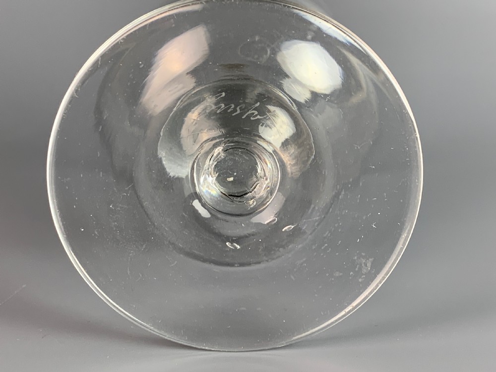 An early Victorian glass rummer wine glass engraved Bristol View III