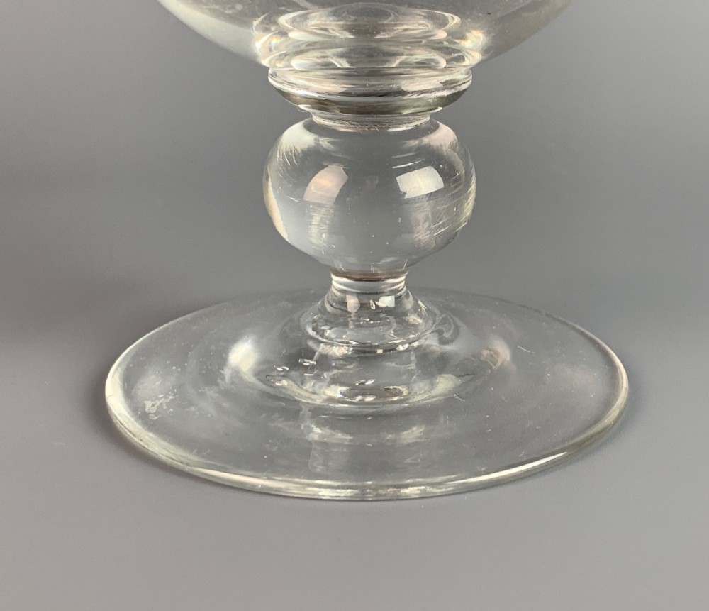 An early Victorian glass rummer wine glass engraved Bristol View IV