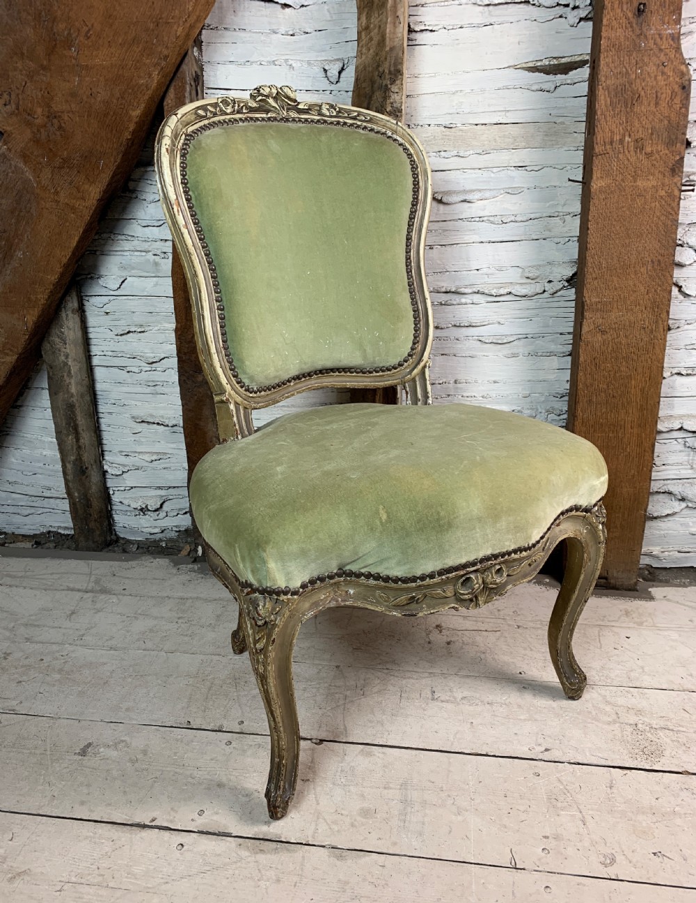 Antique French painted occasional chair in Louis XV style View II