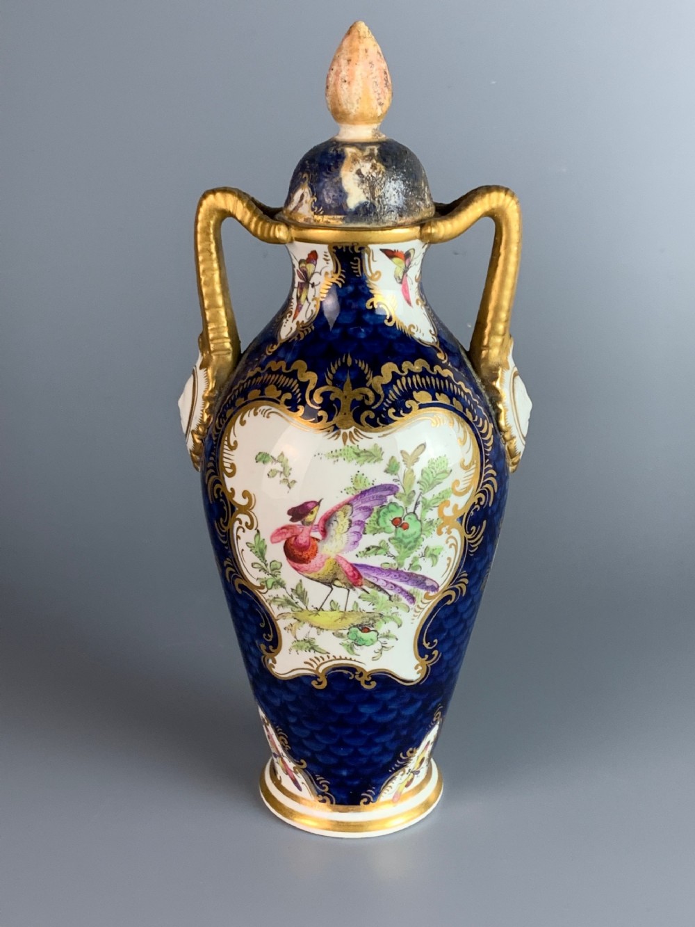 Royal Worcester blue sale ground vase and cover 1897