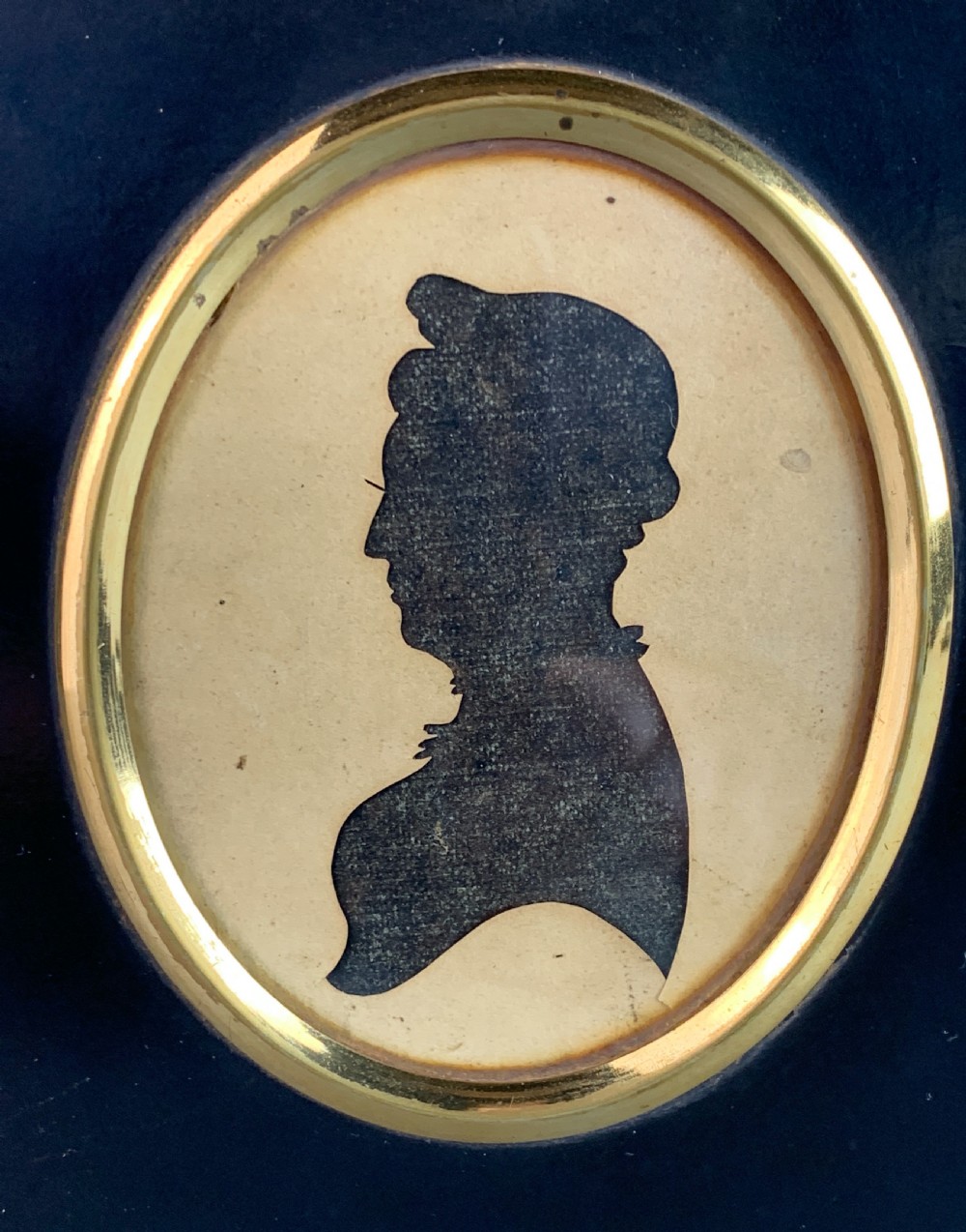 Regency reverse cut paper silhouette of a lady in profile View II
