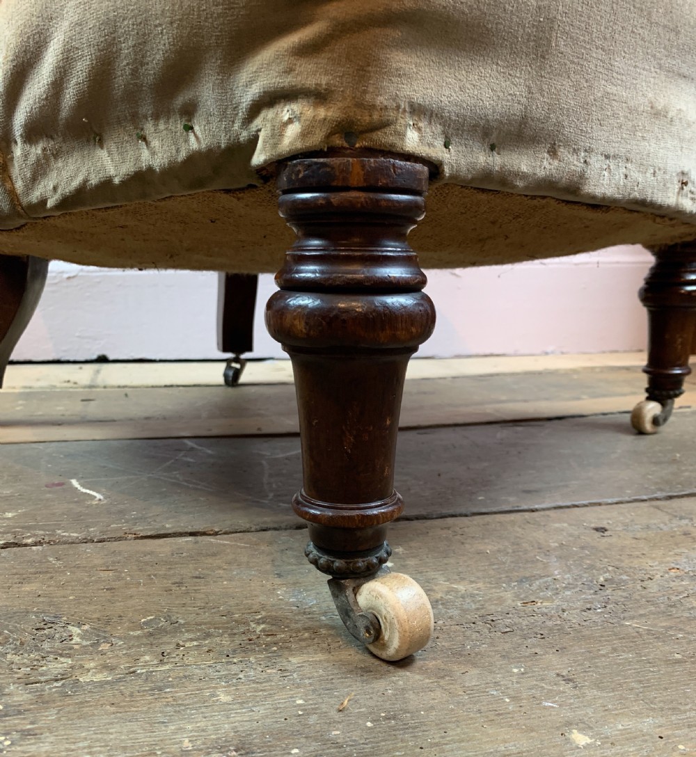 Victorian fan shaped button back armchair  View IV