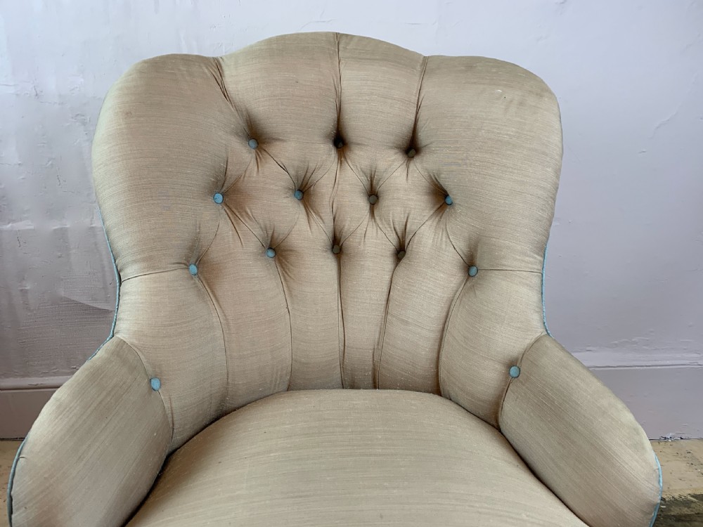 Victorian button back occasional chair of small proportions View III