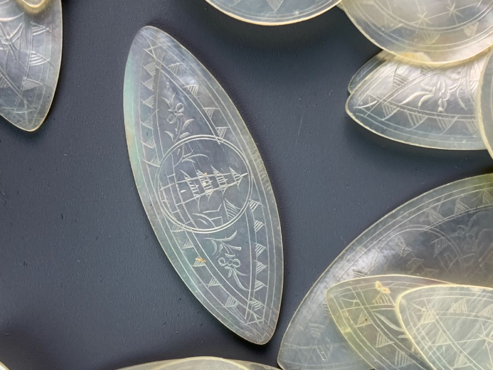 Quantity of Cantonese engraved mother of pearl gaming counters View II