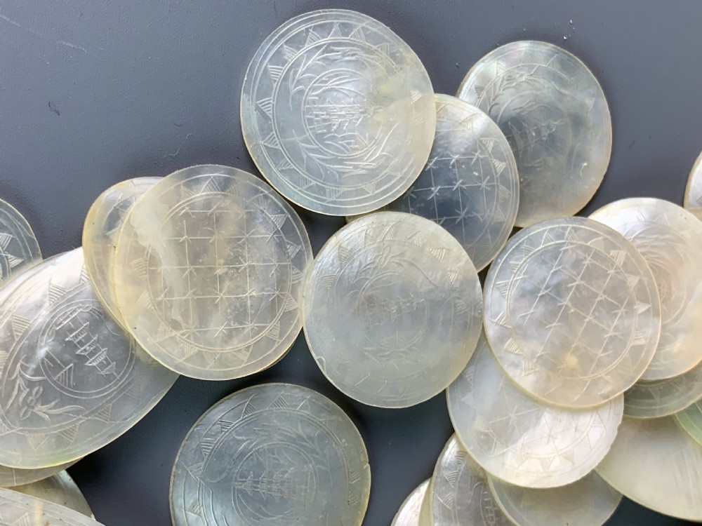 Quantity of Cantonese engraved mother of pearl gaming counters View IV