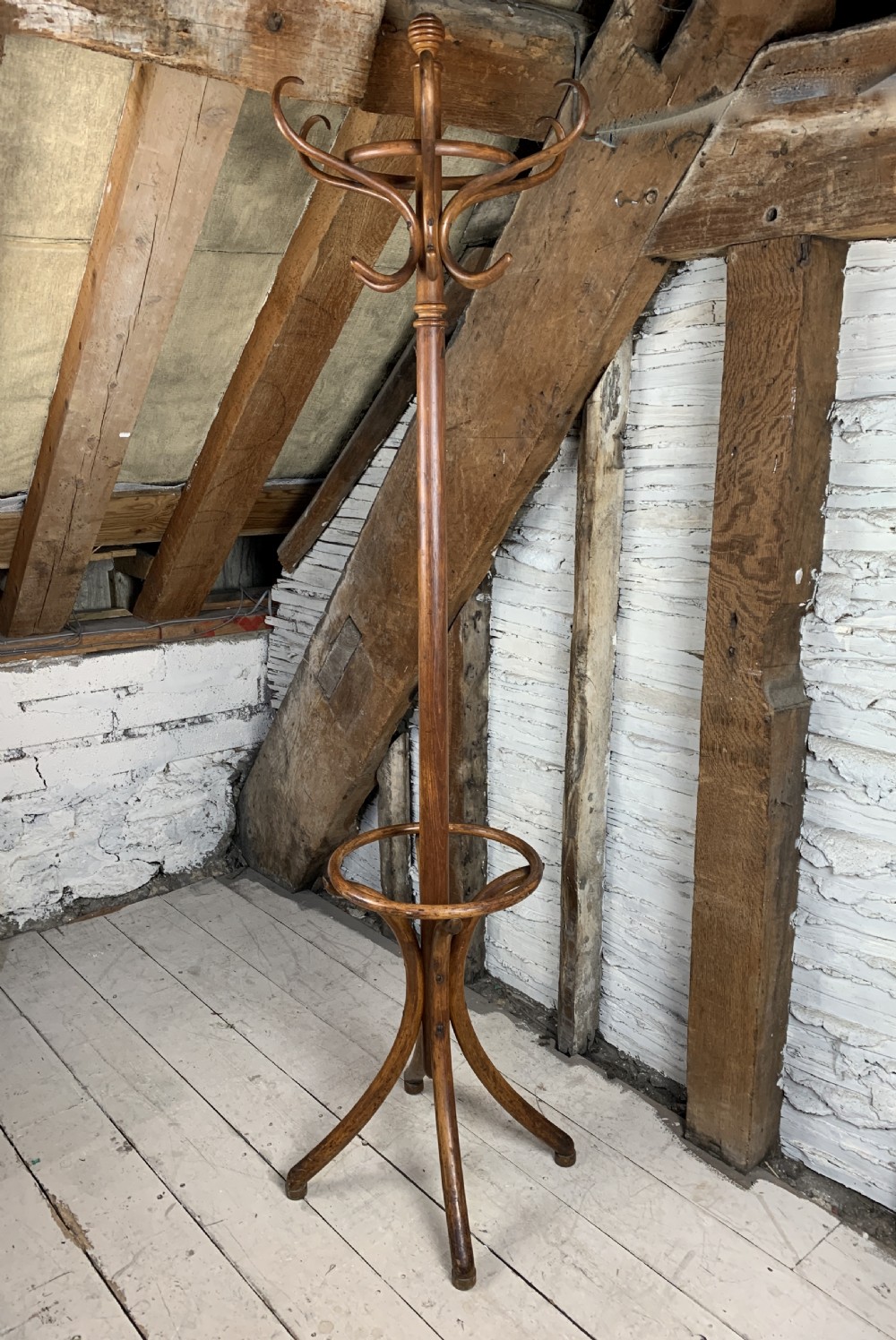 Antique bentwood coat and hat stand View II